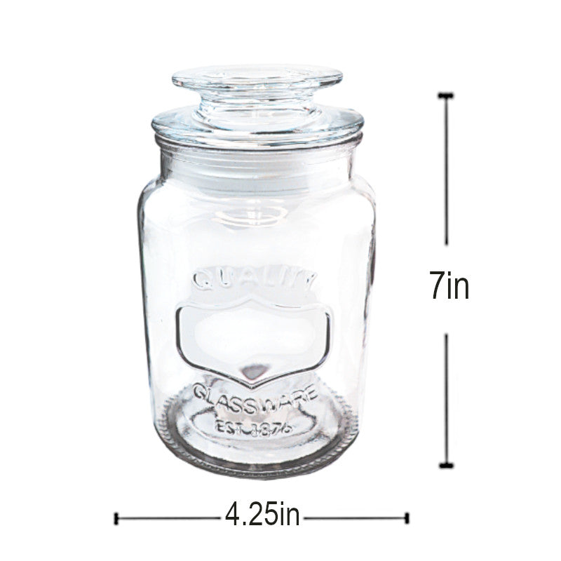 GJ468 - Glass Jar Glass Top-1 Liter