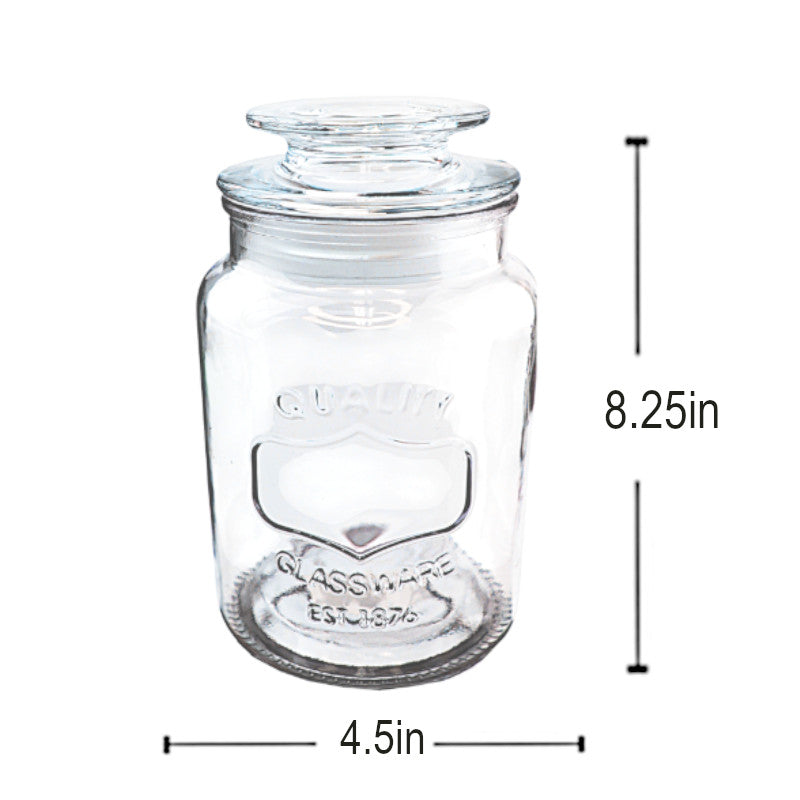 GJ469 - Glass Jar Glass Top-1.25 Liter