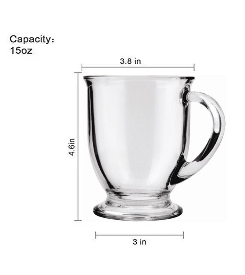 GM1023 - Glass Coffee Mug 15.5oz