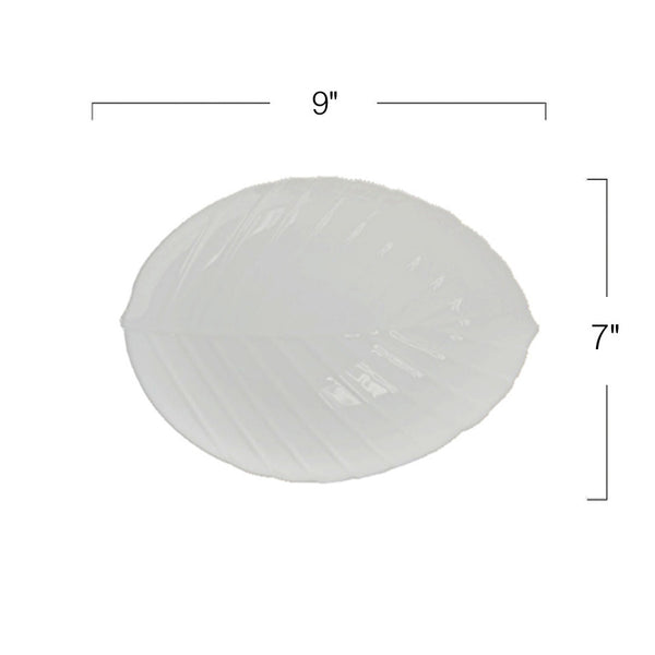OP5569 - Leaf Platter - Opal Glass - 9In