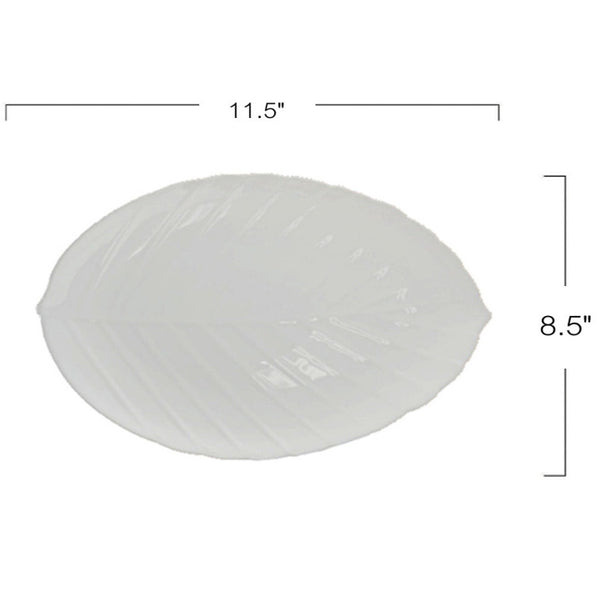 OP5570 - Leaf Platter - Opal Glass - 11.5In