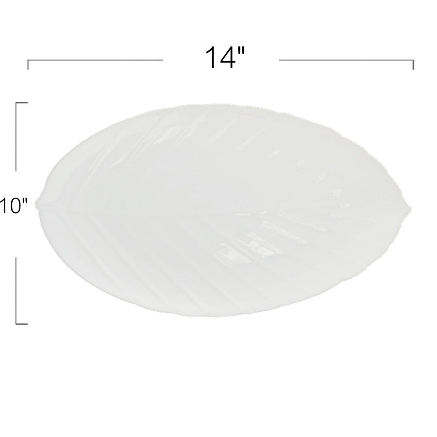 OP5571 - Leaf Platter - Opal Glass - 14In