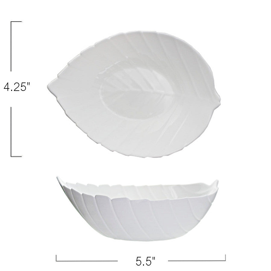 OP5572 - Leaf Bowl - Opal Glass - 5.5In