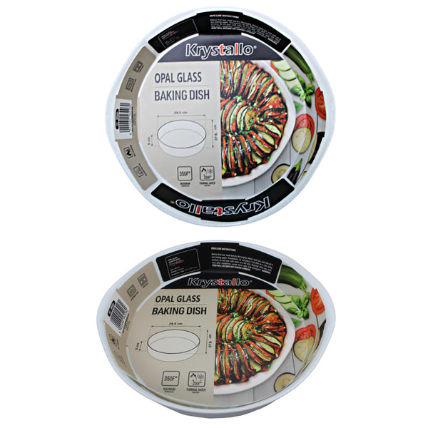 OP5622 - Round Opal Glass Baking  Dish-11.54 In