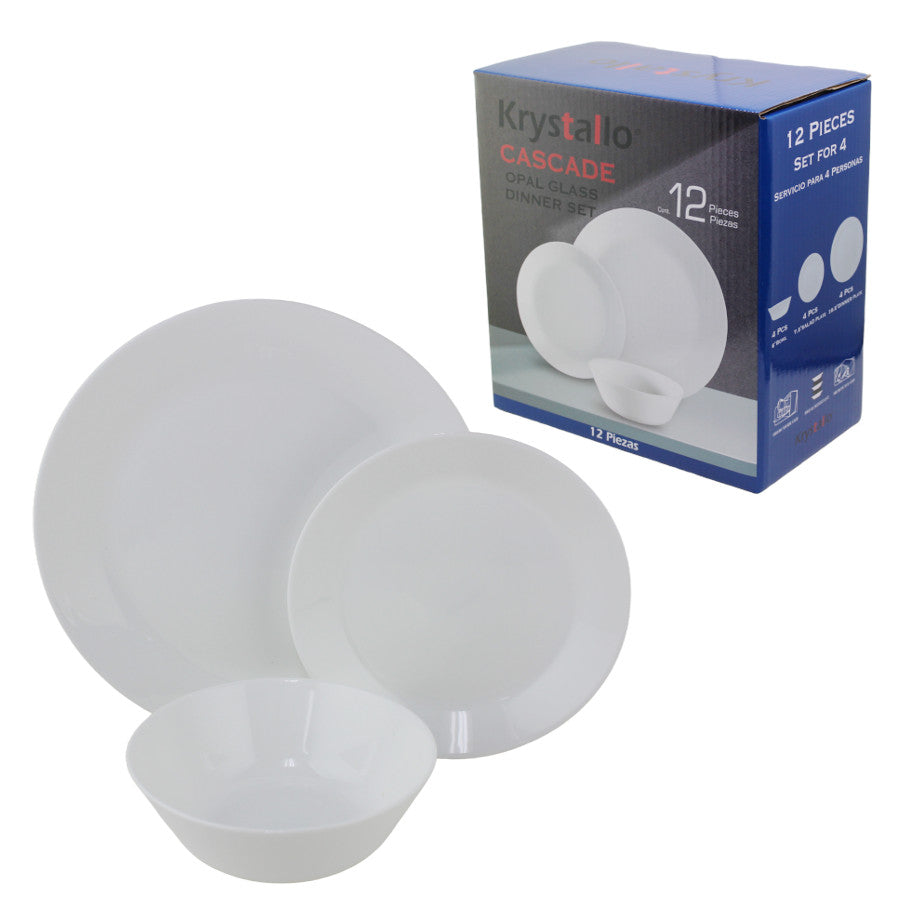 OP752 - Opal Glass 12Pc Set - Round White