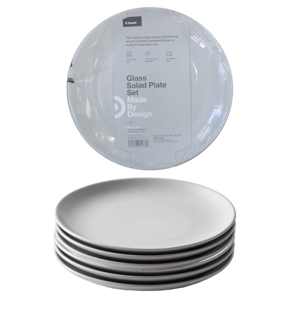 P6897 - 6pc.  Opal Glass  Set - Diwali Plate -7.6in