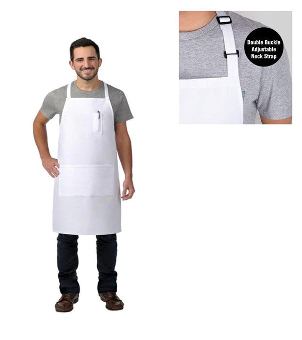 199-00037 - Adjustable White Bib Apron