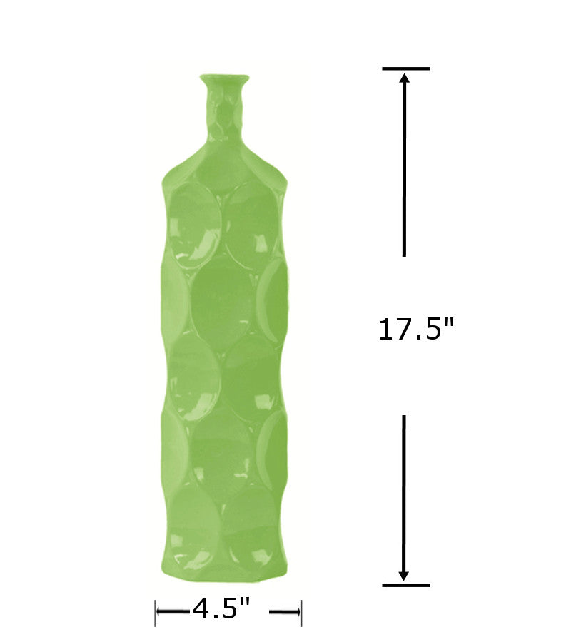 24407 - Bottle Vase Green-4.75x4.75x17.75 in