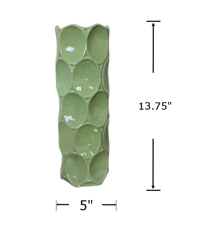24422 - Ceramic Vase Green-5x5x13.5