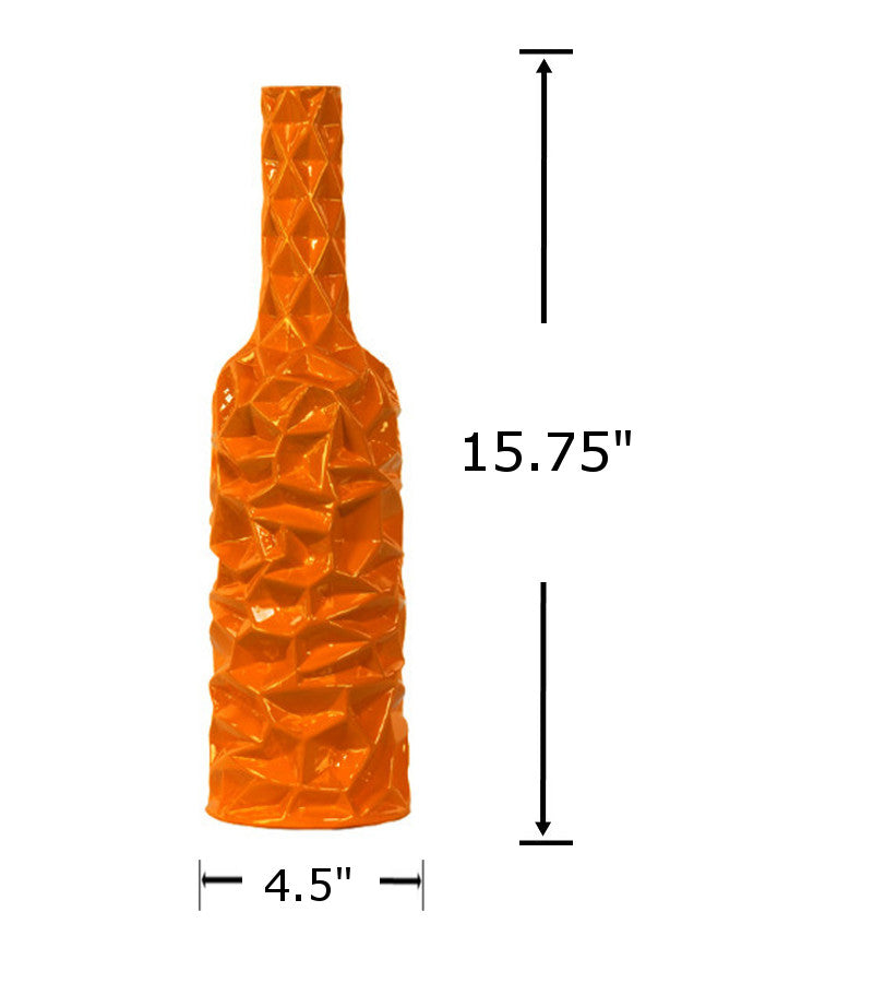 24440 - Bottle Vase Orange-4.5x4.5x15.5 in