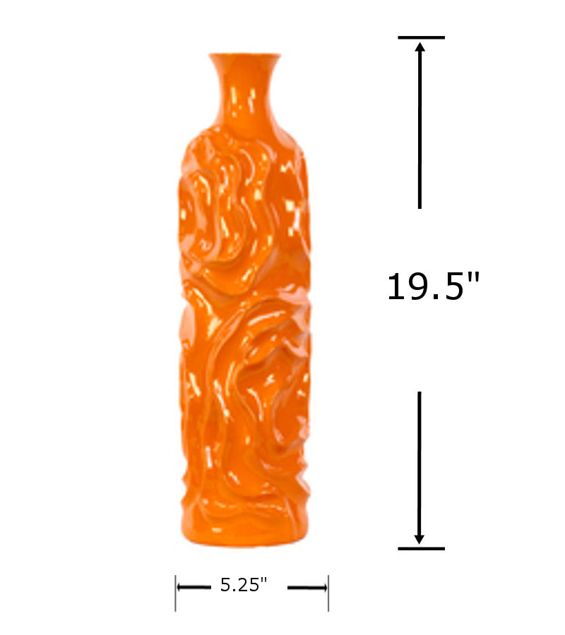 25066 - Bottle Vase Orange-5.25x5.25x19.5 in
