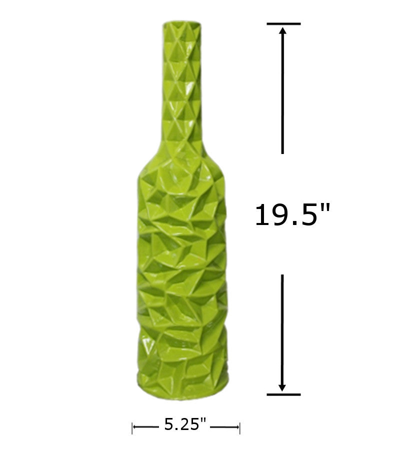 30942 - Bottle Vase Green-5.25x5.25x19.5 in