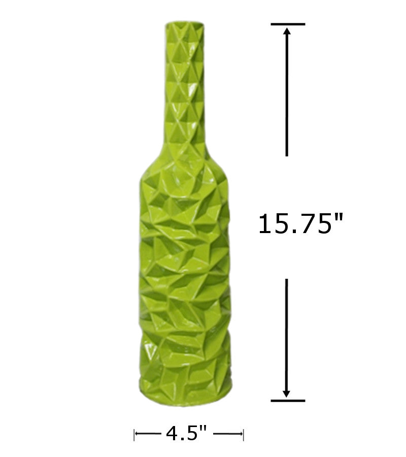 30944 - Bottle Vase Green-4.5x4.5x15.5 in