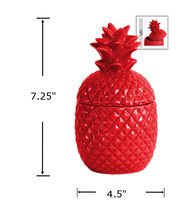 44201 - Pineapple Cannister Red-4.5x7.25 in