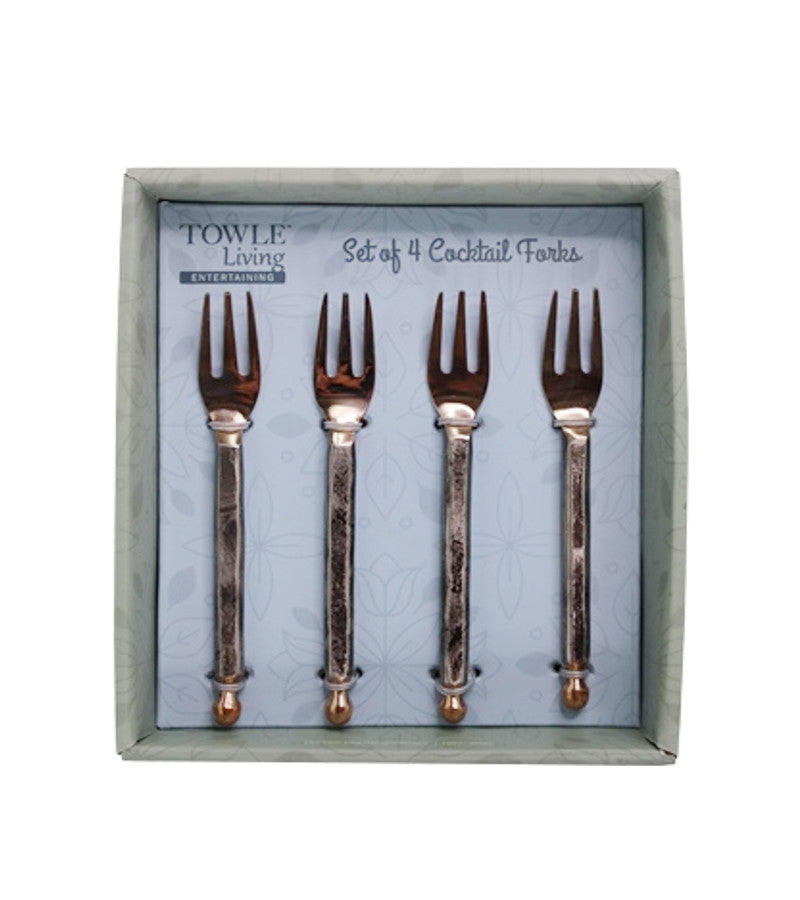5227584 - Forged Copper Forks-Set of 4 By Towle