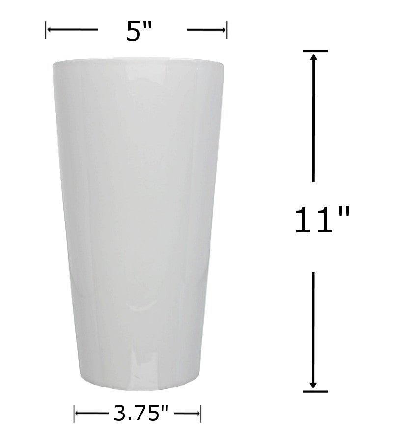 CV5174 - Ceramic Vase-White 11x5x3.75in