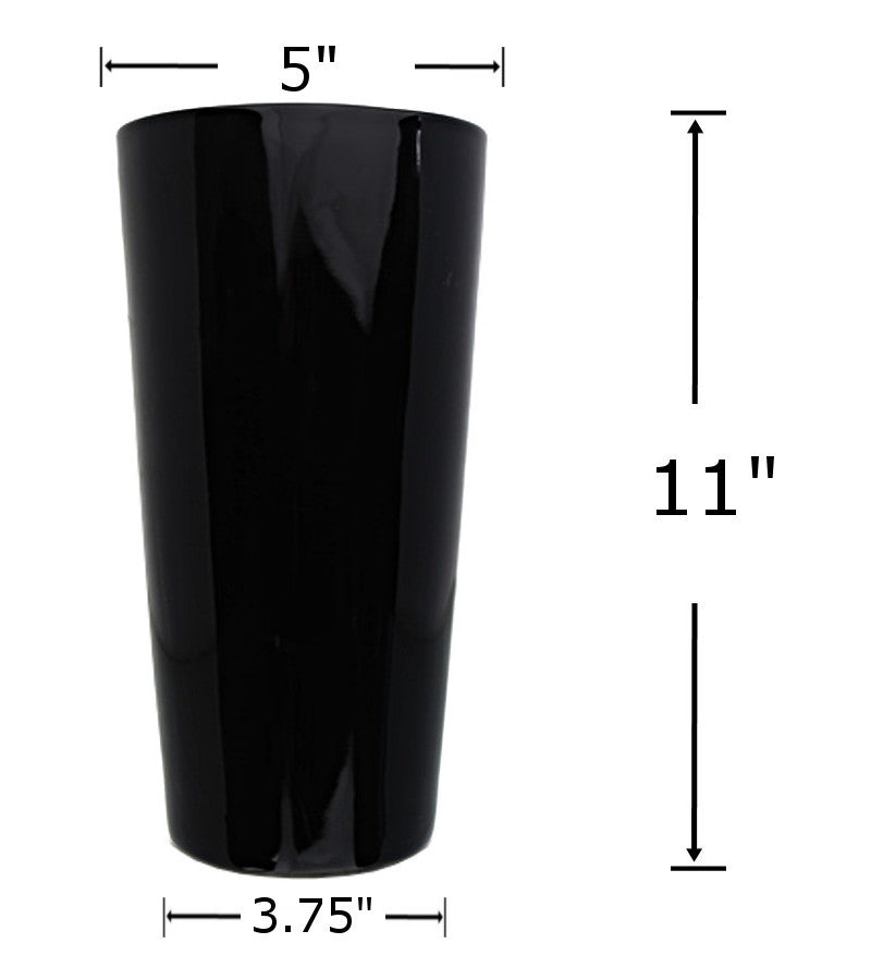 CV5175 - Ceramic Vase-Black 11x5x3.75in