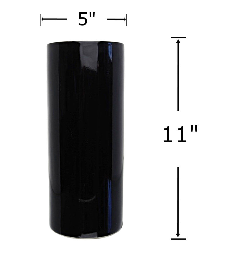 CV5205 - Ceramic Vase-Black 11x5 in