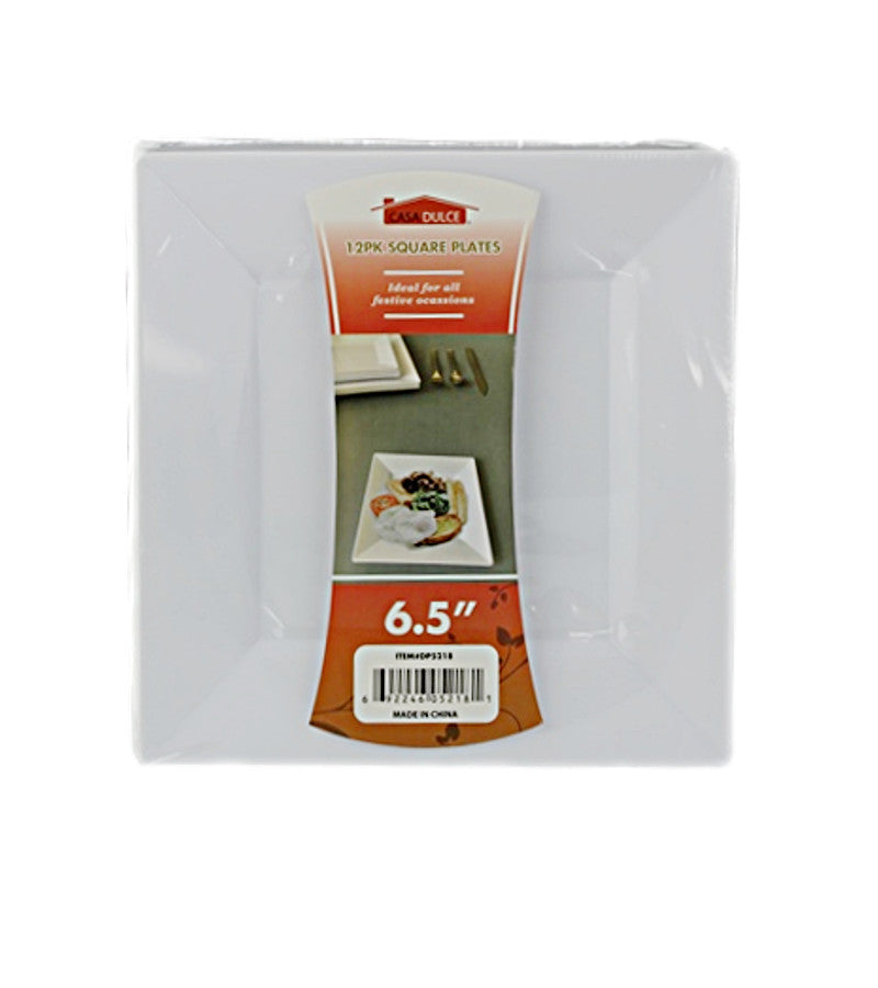 DP5218 - Square Plate 12 pk-6.5 in- White