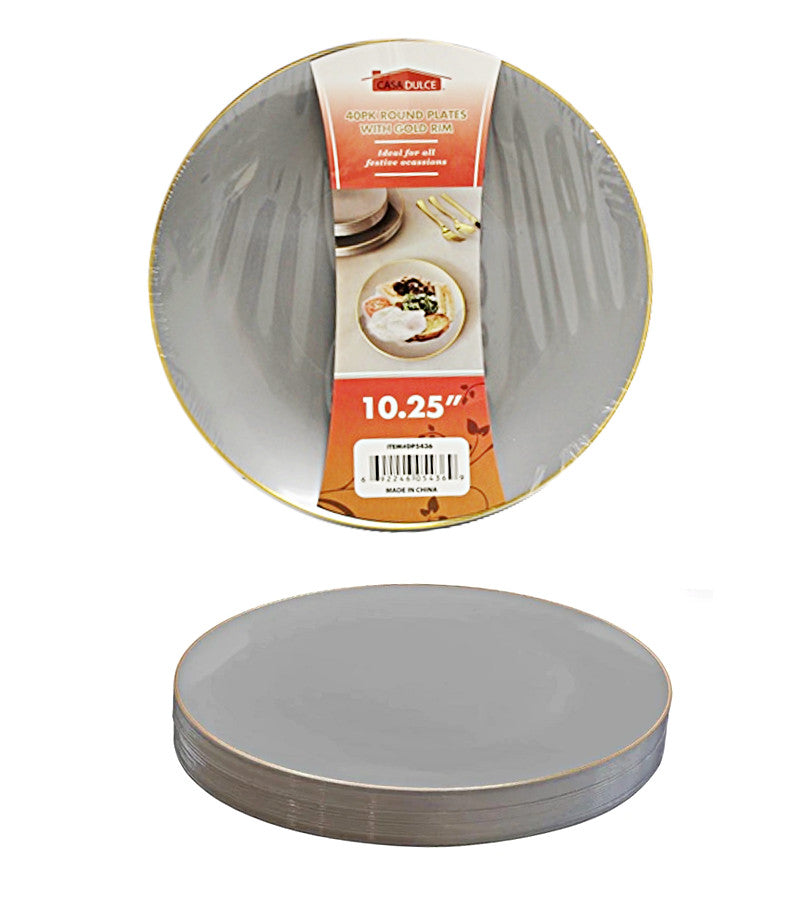 DP5436 - Silver Plate Gold Rim 10.25in-40 pk