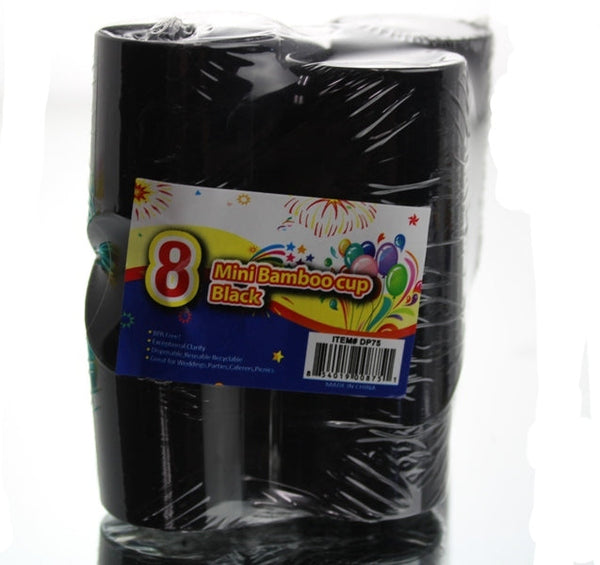 DP75 - 8 pc Mini Bamboo Cup-Black