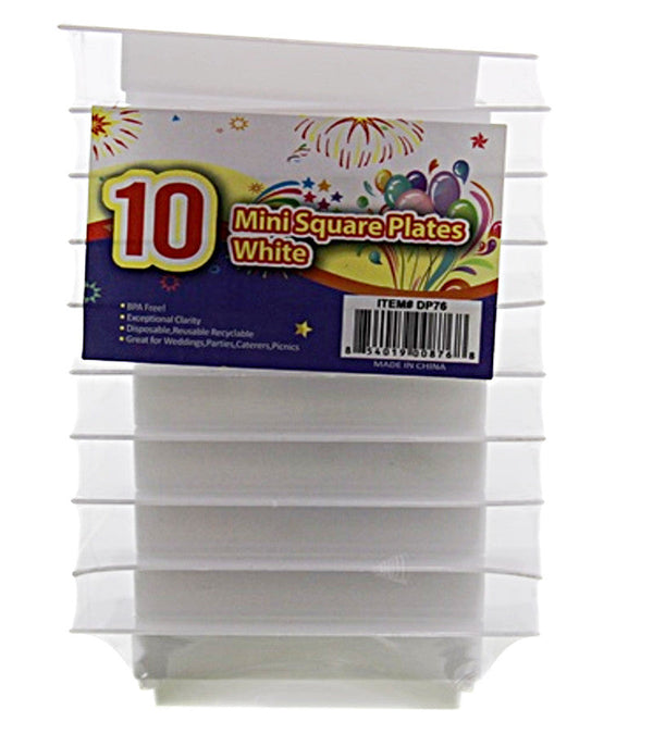 DP76 - 10 pc Mini Square Plates-White