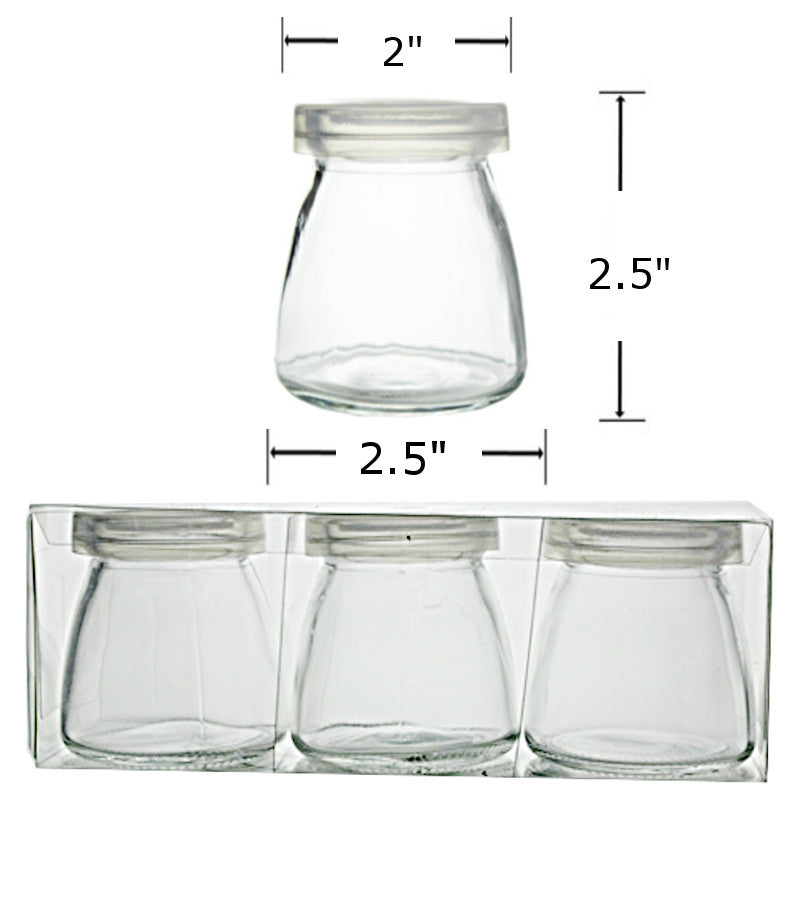 GJ5447 - Glass Jar 3pc Set-100 ml