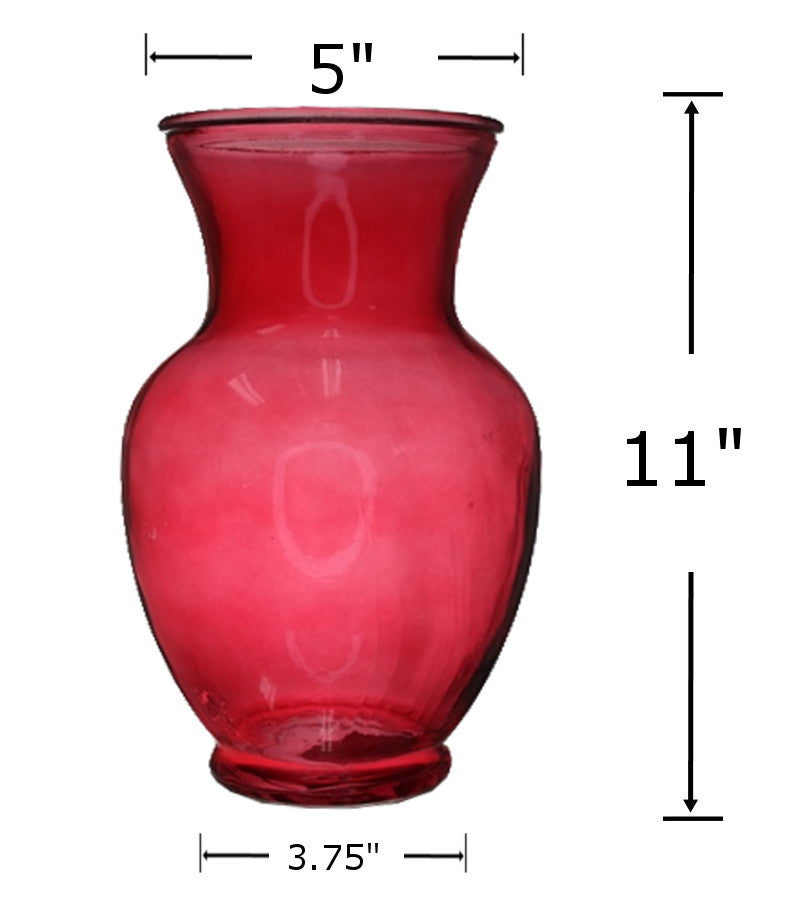 GV1600 - Jasmin Vase Red-11 inch