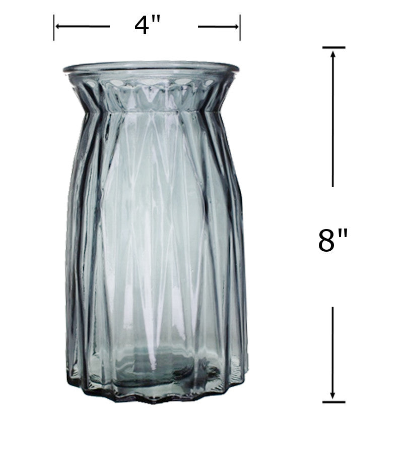 GV1716 - Glass Vase Grey-8 inch