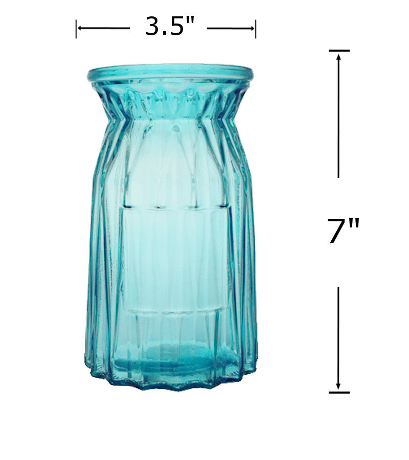 GV1754 - Glass Vase Blue-7 inch
