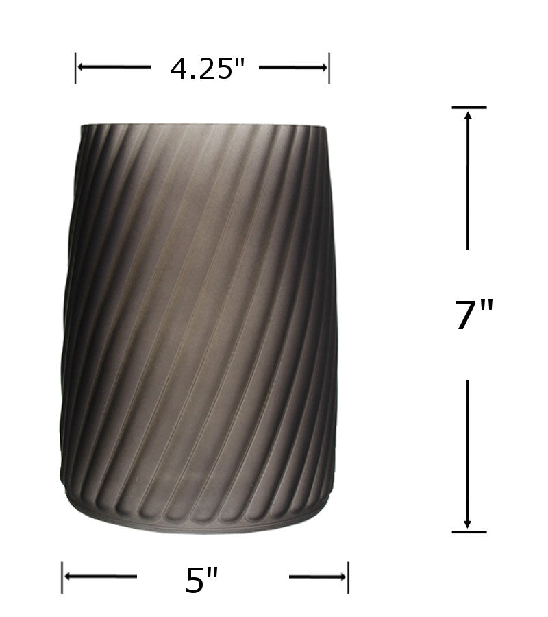 GV5452 - Glass Vase-Matt Grey 4.25 x 7 inch