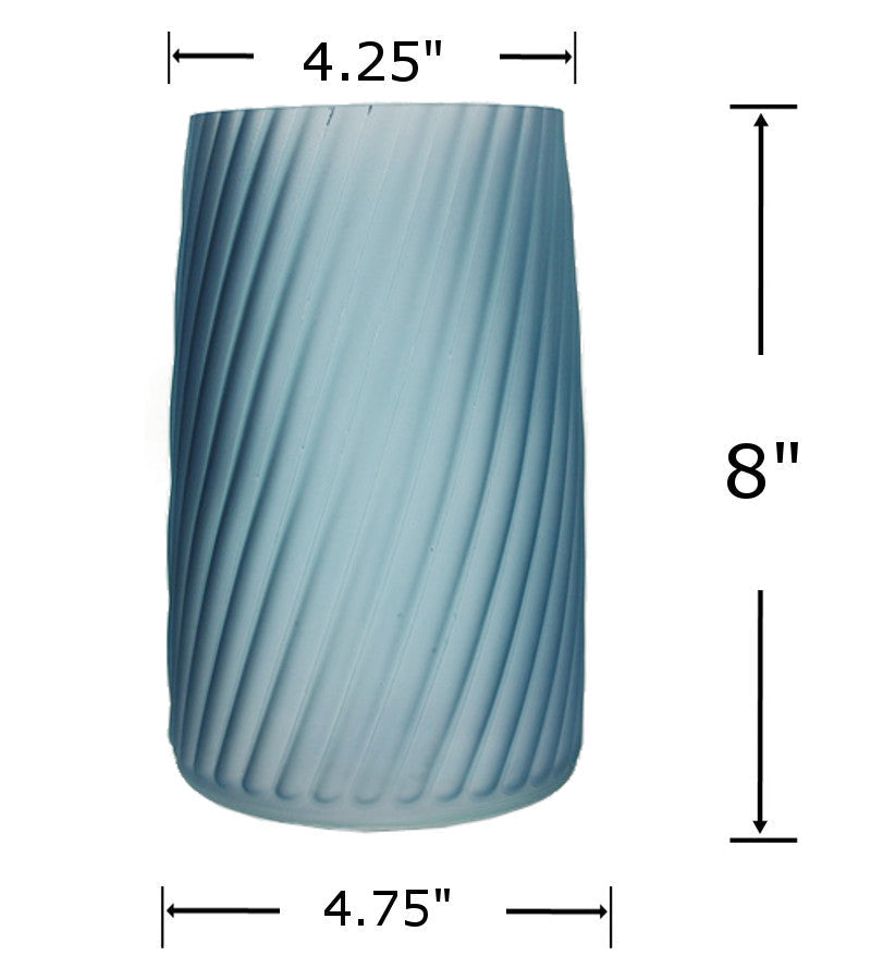 GV5455 - Glass Vase-Matt Blue  4.25 x 8 inch