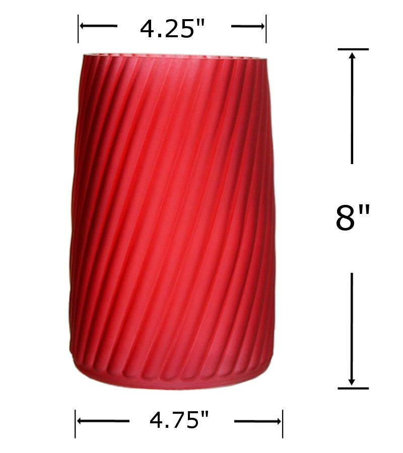 GV5457 - Glass Vase-Matt Red  4.25 x 8 inch