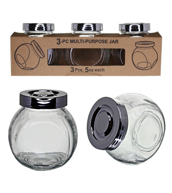 MJ8294 - 3 Pc Glass Jar Set-150 ml-5oz.