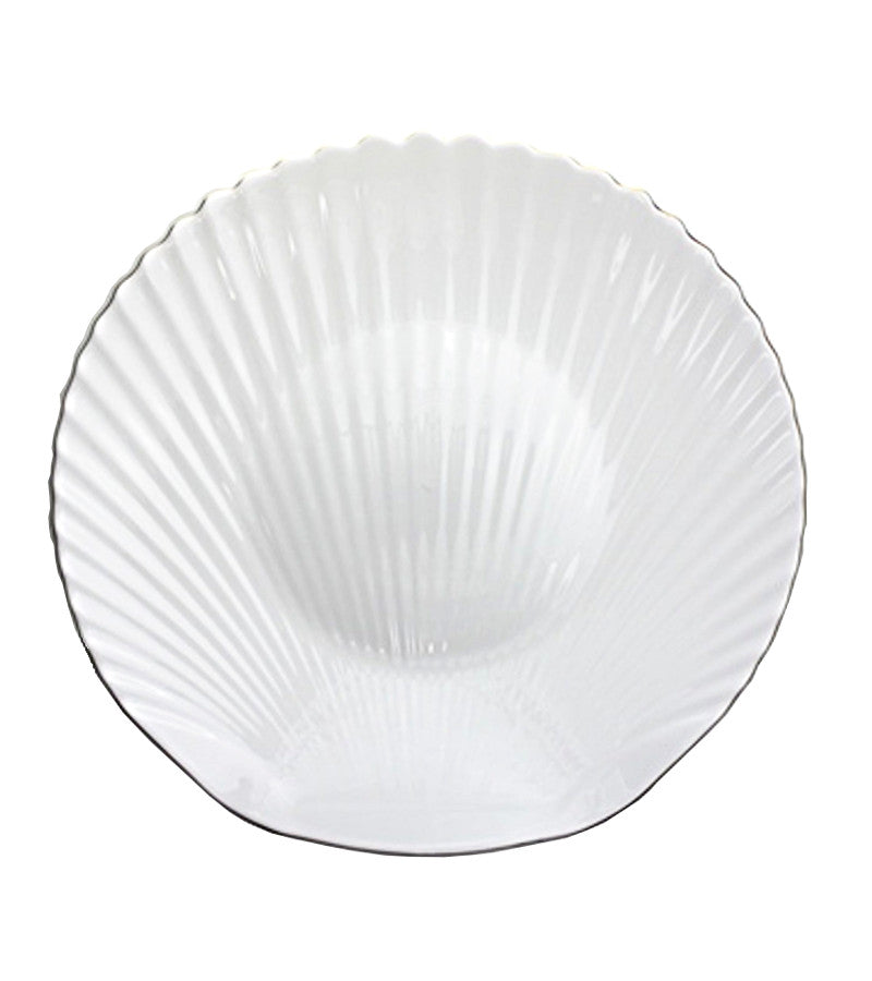 OP5411 - Opal Glass Shell Plate-White Gold 12 in