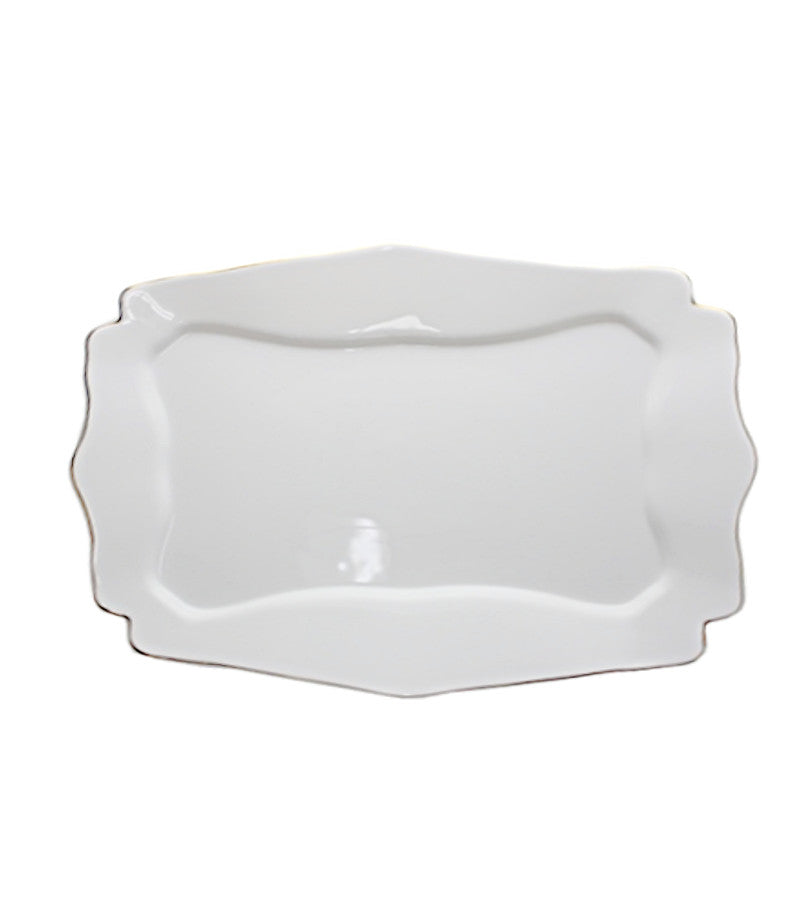 OP5415 - Opal Glass Platter-White Gold 14 in