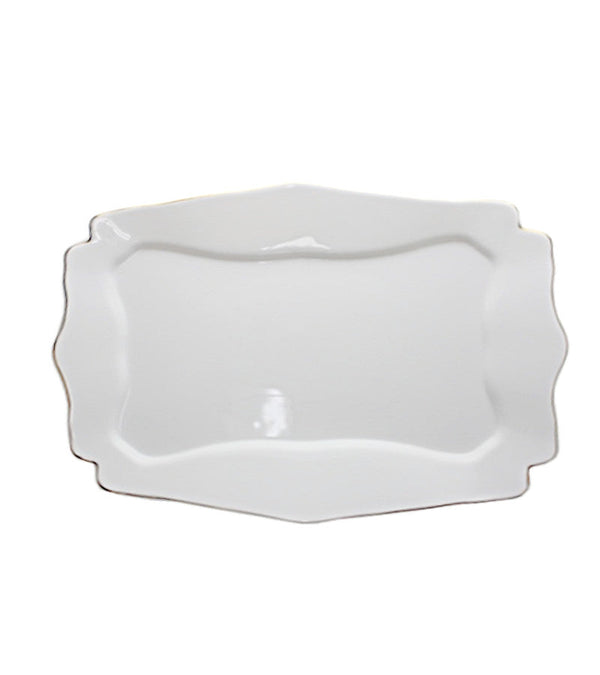 OP5415 - Opal Glass Platter-White Gold 14 in