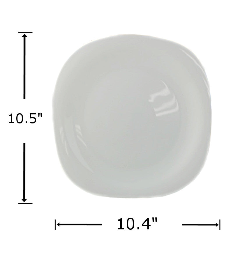 TLC68 - 11.5in  Dinner Plate - Sq. Opal Glass