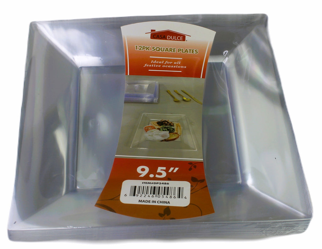 DP5486 - Square Plate 12pk-9.5in Clear