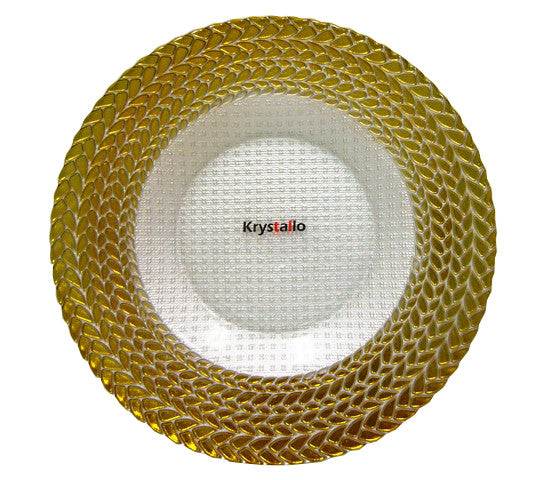 TLC223 - Glass Charger Plate w-Gold Rim